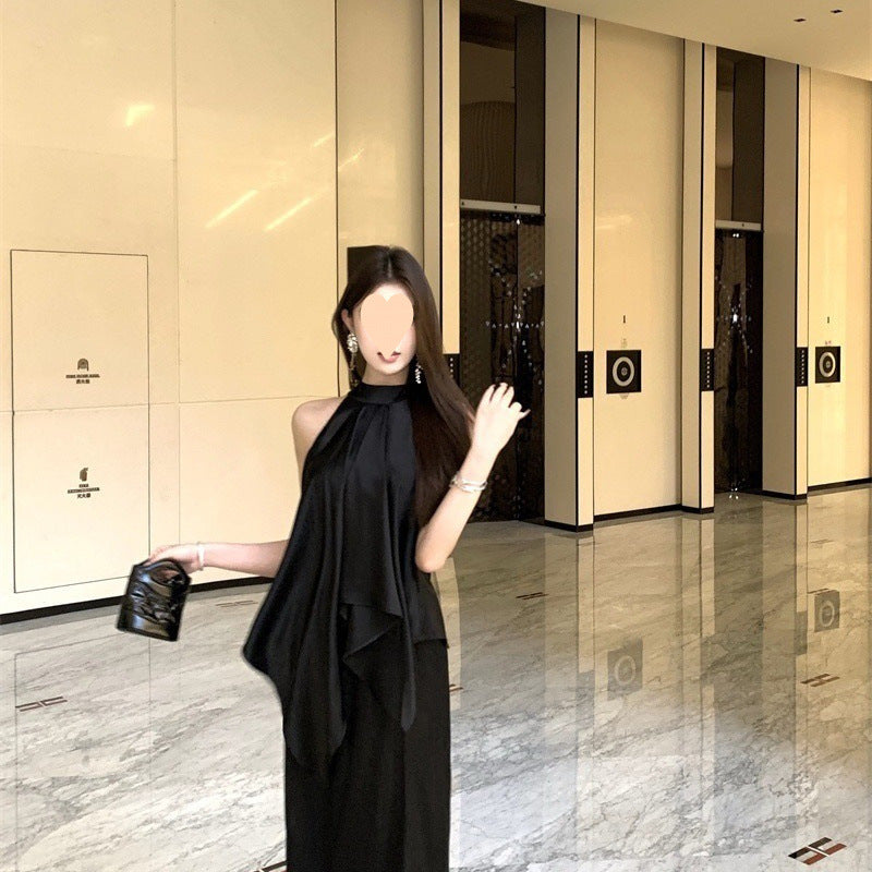 Set Satinado Halter Elegante – Top + Falda