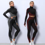 3PCS Yoga Set Seamless Sport Set Women Gym Clothing Leggings Women Crop Top Sports Bra Women Fitness Gym Set Womens Outfits Tracksuit - Imagen 4
