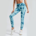 Fashion Tie Dye Printed Leggings High Waist Hip Lifting Tight Fitness Sports Yoga Pants For Women - Imagen 3