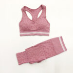 Yoga Clothes High Waist Seamless Trousers Tight Sports Bra Set Women - Imagen 6