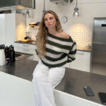 Loose Striped Pullover Sweater Fashion Versatile Long-sleeved Knitted Tops For Women Clothing - Imagen 7