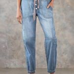 Women's High-Waist Lace-Up Jeans Wide-Leg Full-Length With Sexy Corset-Style Side Lacing Statement Denim For Parties And Festivals