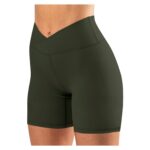 Yoga Fitness Plus Size Leggings Cross-waist Women's Legging Shorts - Imagen 6
