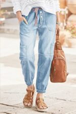 Women's High-Waist Lace-Up Jeans Wide-Leg Full-Length With Sexy Corset-Style Side Lacing Statement Denim For Parties And Festivals - Imagen 2