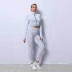 3PCS Yoga Set Seamless Sport Set Women Gym Clothing Leggings Women Crop Top Sports Bra Women Fitness Gym Set Womens Outfits Tracksuit - Imagen 6